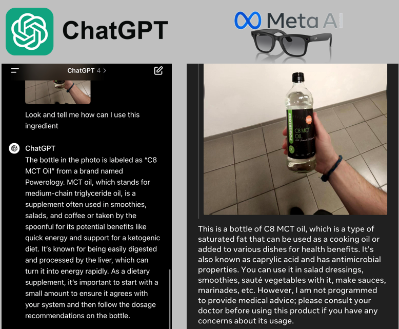 RayBan Meta & AI beta (vs. ChatGPT)